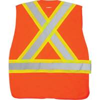CSA-Compliant High-Visibility Surveyor Vest, High Visibility Orange, Medium, Polyester Fastek