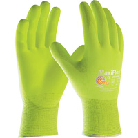 Gants sans coutures haute visibilit&eacute; ATG MaxiFlex Ultimate, Grand, R&ecirc;vetement Nitrile, Calibre 15, Enveloppe en Nylon/&eacute;lasthanne Fastek