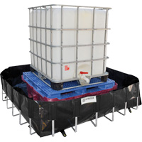 Ultra-IBC Berm&reg; Spill Berm, 400 US gal. Capacity, 6' W x 6' L x 18" H, L-Bracket Fastek