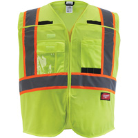 Veste de s&eacute;curit&eacute; pour signaleur, Jaune lime haute visibilit&eacute;, Moyen/Petit Fastek
