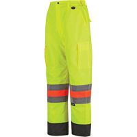 6041 Pantalon de contr&ocirc;le de la circulation pour l'hiver qu&eacute;b&eacute;cois, Polyester, T-petit, Jaune lime haute visibilit&eacute; Fastek