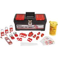 Electrical Lockout Tagout Kit with Nylon Safety Lockout Padlocks in Toolbox, Electrical Kit, 33 Components Fastek