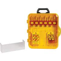 Lockout Station with Keyed Alike Nylon Safety Lockout Padlocks, Plastic Padlocks, 6 Padlock Capacity, Padlocks Included Fastek