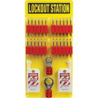 Lockout Board with Keyed Different Nylon Safety Lockout Padlocks, Plastic Padlocks, 24 Padlock Capacity, Padlocks Included Fastek