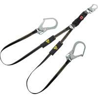 V-Series Welding Energy Absorbing Lanyard, 6', Rebar Hook Center, Snap Hook Leg Ends, Kevlar&reg;/Metal/Nylon Fastek