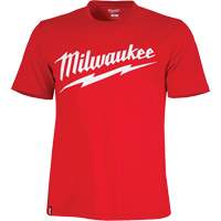 Heavy-Duty Short-Sleeved T-Shirt with Milwaukee&reg; Logo, Men's, Small, Red Fastek