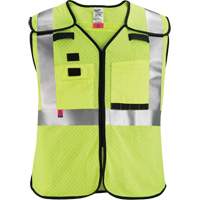 Gilet de s&eacute;curit&eacute; &agrave; maille d&eacute;tachable, Noir/Jaune lime haute visibilit&eacute;, Moyen/Petit Fastek
