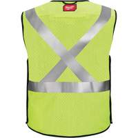 Gilet de s&eacute;curit&eacute; &agrave; maille d&eacute;tachable, Noir/Jaune lime haute visibilit&eacute;, Moyen/Petit Fastek