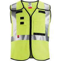 Gilet de s&eacute;curit&eacute; &agrave; maille d&eacute;tachable, Noir/Jaune lime haute visibilit&eacute;, Moyen/Petit Fastek