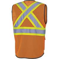 6960 Veste de s&eacute;curit&eacute; &agrave; maille en avant, Orange haute visibilit&eacute;, Moyen, Polyester Fastek