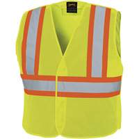 598P Tear-Away Mesh Safety Vest, High Visibility Lime-Yellow, Medium/Small, Polyester Fastek