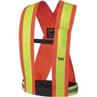 5593 Safety Sash, High Visibility Orange, Yellow Reflective Colour, One Size Fastek