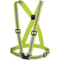 5497 Safety Sash, High Visibility Lime-Yellow, Silver Reflective Colour, One Size Fastek