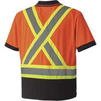 6986 Polo de s&eacute;curit&eacute; en il-de-perdrix, Polyester, Moyen, Orange haute visibilit&eacute; Fastek