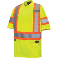 6971 T-shirt de s&eacute;curit&eacute; en il-de-perdrix, Polyester, T-petit, Jaune lime haute visibilit&eacute; Fastek