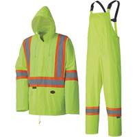 5599 Combinaison de pluie imperm&eacute;able et l&eacute;g&egrave;re, Polyester/PVC, T-petit, Jaune lime haute visibilit&eacute; Fastek