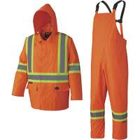 5608 Combinaison de pluie imperm&eacute;able 210D, Polyester/PVC, Petit, Orange haute visibilit&eacute; Fastek