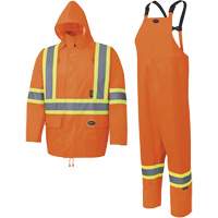 5618 Combinaison de pluie 150D, Polyester/Polyur&eacute;thane, Petit, Orange haute visibilit&eacute; Fastek
