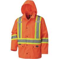 5575A Veste de s&eacute;curit&eacute; imperm&eacute;able avec capuchon amovible 450D, Polyester, Orange haute visibilit&eacute;, Moyen Fastek