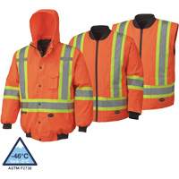 5022 Veste aviateur imperm&eacute;able 7 en 1, Polyester, Orange haute visibilit&eacute;, Moyen Fastek