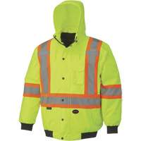 5023 Waterproof 7-in-1 Bomber Jacket, Polyester, High Visibility Lime-Yellow, Small Fastek