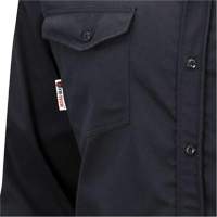 7742 FR-Tech&reg; Flame-Resistant Safety Shirt, Small, Navy Blue Fastek