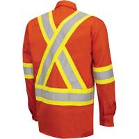 7743 FR-Tech&reg; Flame-Resistant Safety Shirt, Small, High Visibility Orange Fastek