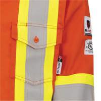 7743 FR-Tech&reg; Flame-Resistant Safety Shirt, Small, High Visibility Orange Fastek
