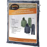 Rain Suit, Polyester/PVC, Small, Green SHE424 | Fastek