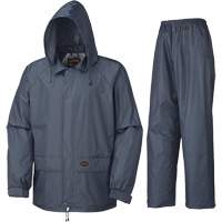 Rain Suit, Polyester/PVC, Small, Navy Blue SHE431 | Fastek