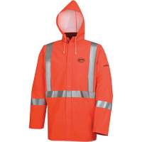 576J High-Visibility FR Rain Jacket, Small, High Visibility Orange Fastek