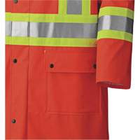 5896 Flame Resistant Waterproof Long Coat, Small, High Visibility Orange Fastek