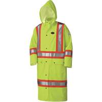 5897 Flame Resistant Waterproof Long Coat, Large, High Visibility Lime-Yellow Fastek