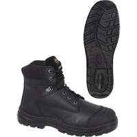 1025 Black 6" Work Boots, Leather, Steel Toe, Size 10 Fastek