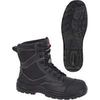 1050 Black Composite Safety Work Boots, Leather, Size 14, Impermeable Fastek