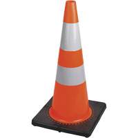183 Premium Flexible Safety Cone, 28", Orange, 4" & 6" Reflective Collar(s) Fastek