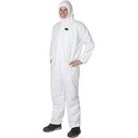 2055 Disposable Coveralls, Small, White, Microporous Fastek