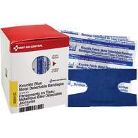 Knuckle Blue Detectable Bandages, Knuckle, Fabric Metal Detectable, Sterile Fastek