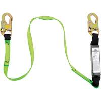 SA-5400-6 Shock Absorbing Lanyard, 6', Snap Hook Center, Snap Hook Leg Ends, Polyester Fastek