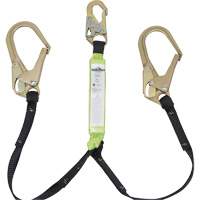 SA-64022-4 Shock Absorbing Lanyard, 4', Rebar Hook Center, Snap Hook Leg Ends, Polyester Fastek