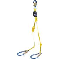 EZ-Stop™ 100% Tie-Off Shock Absorbing Lanyard, 4', Rebar Hook Center, Locking Snap Hook Leg Ends, Polyester SHF159 | Fastek