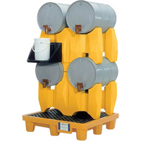 Ultra-Drum Rack 4-Drum Containment System without Drain, 53" L x 53" W x 77.8" H, 3000 US gal. Capacity Fastek