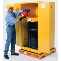 Single Drum Ultra-Safety Cabinet Bladder System, 37,8" lo x 37,8" la x 6,3" h, Capacit&eacute; de charge 1500 lb Fastek
