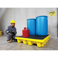 4-Drum Nestable Ultra-Spill Pallet&reg;, 66 US gal. Spill Capacity, 51" x 51" x 10" Fastek