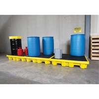 4-Drum Nestable Ultra-Spill Pallet&reg;, 66 US gal. Spill Capacity, 51" x 51" x 10" Fastek