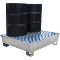 2-Drum Steel Ultra-Spill Pallet&reg;, 68 US gal. Spill Capacity, 47.2" x 31.4" x 17.4" Fastek