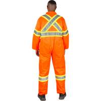 Unlined Safety Coveralls, Small, High Visibility Orange Fastek