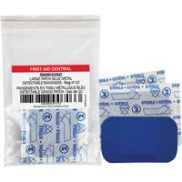 Blue Adhesive Bandages, Rectangular/Square, 3", Fabric Metal Detectable, Non-Sterile Fastek