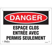 "Espace clos" Sign, 7" x 10", Plastic, French Fastek
