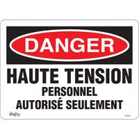 "Haute tension" Sign, 10" x 14", Vinyl, French Fastek